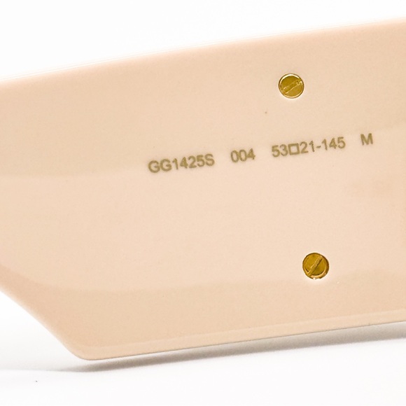 NEW GUCCI GG1425S 004 RECTANGLE BEIGE BROWN WOMEN SUNGLASSES GUCCI - Picture 11 of 12